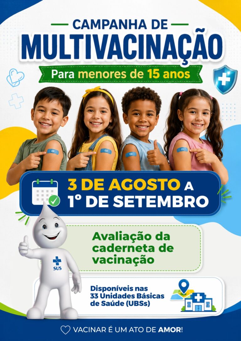 Campanha de Multivacinação para menores de 15 anos vai até o dia 1º de setembro