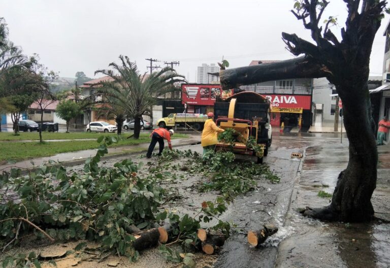Equipes da Prefeitura de Sorocaba trabalham na limpeza e liberação de vias