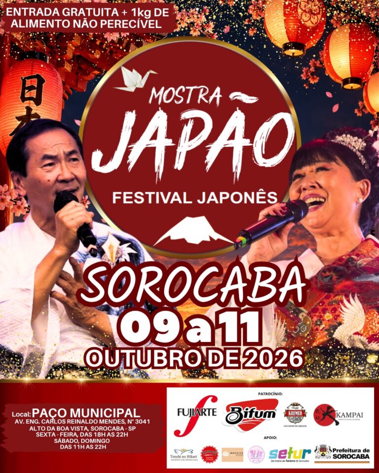 Mostra Japão acontece no Paço Municipal de Sorocaba de sexta a domingo (9 a 11)
